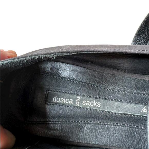 Dusica Kotur Sacks Black Mixed Leather Suede Platform Slip on Flat - 8.5 - Picture 6 of 7